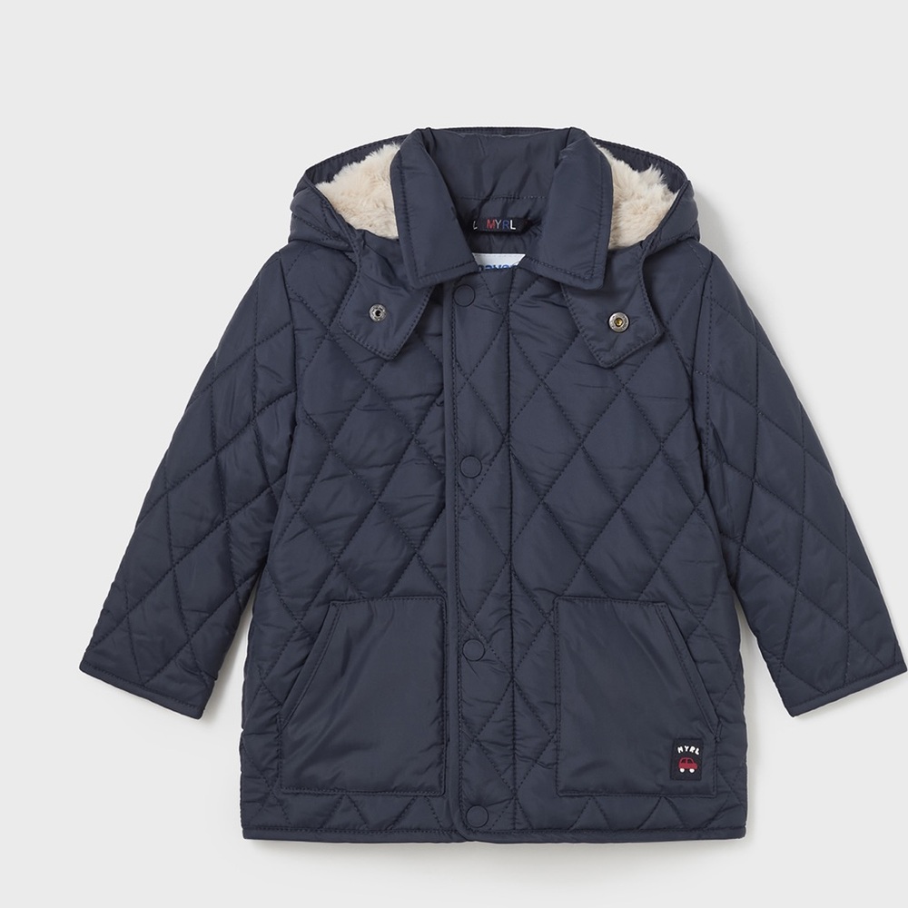 Mayoral nwt Baby quilted jacket removable hood‎ toddler size 6 months